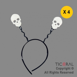 VINCHA RESORTE CALAVERA HALLOWEEN x 4